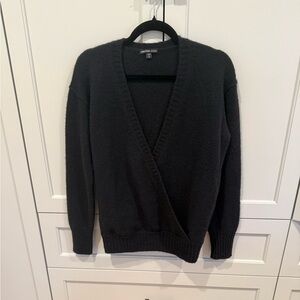 James Perse Cashmere Navy Wrap V‑Neck Sweater